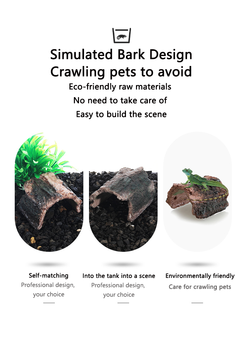 Simulation resin cave crawling pet guardian palace mane lion horned frog snake crawl box feeder aquascape